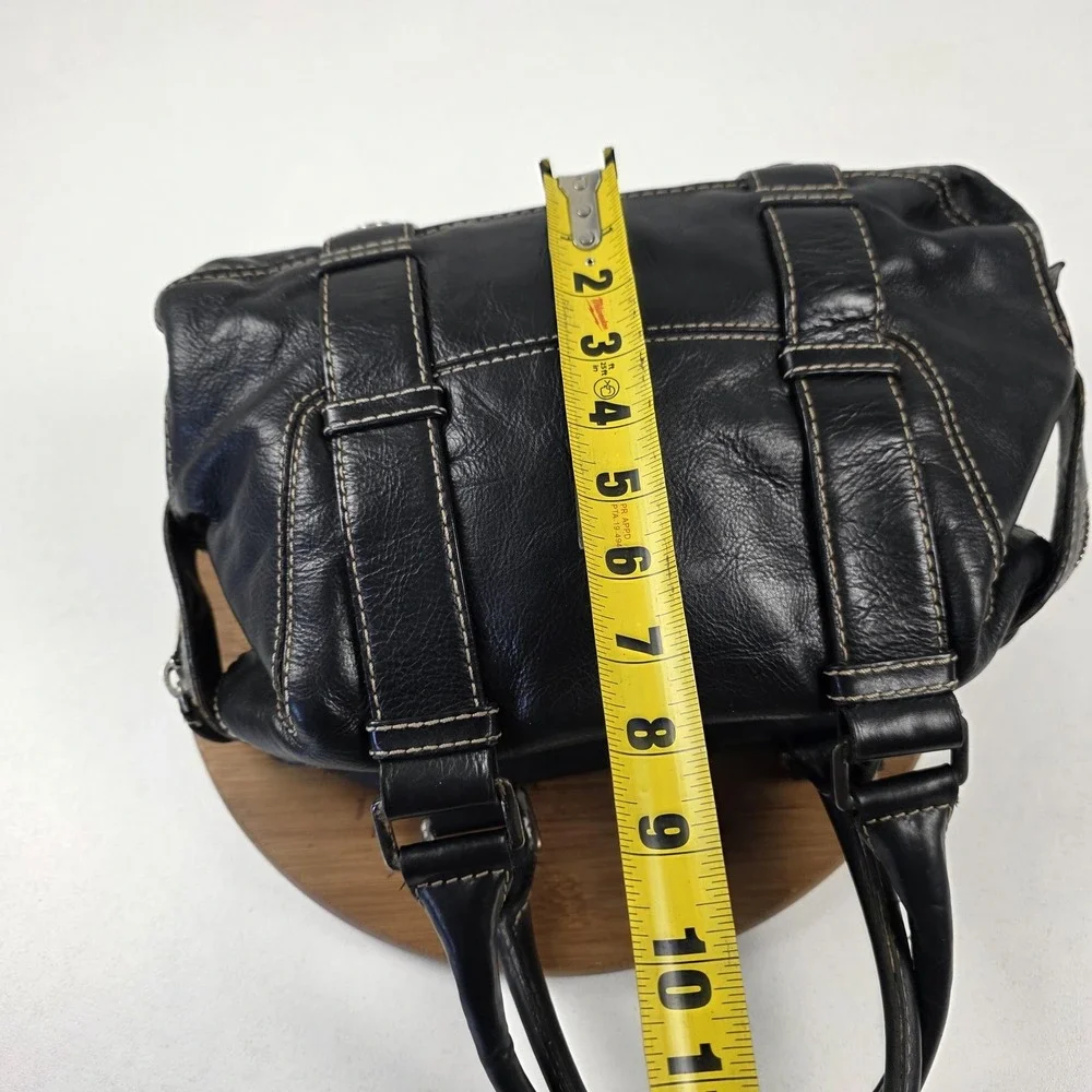 Vintage Y2K Michael Kors Satchel Bag Womens Small Black Leather Buckle Purse